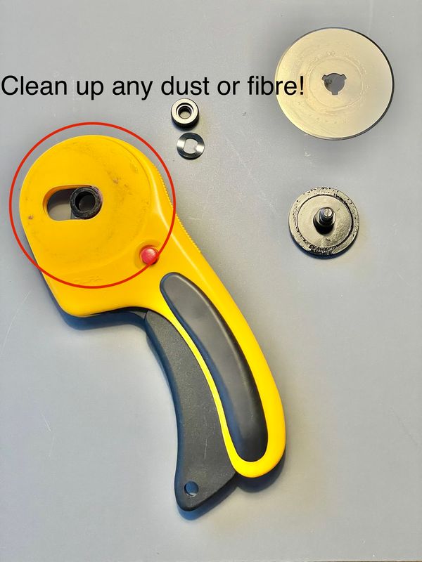 clean up dust and fiber from rotary cutter stalk
