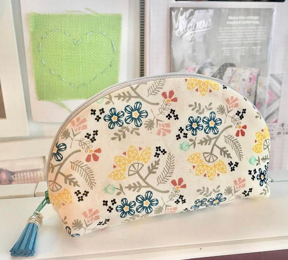 zipper pouch bag made with fusible fleece